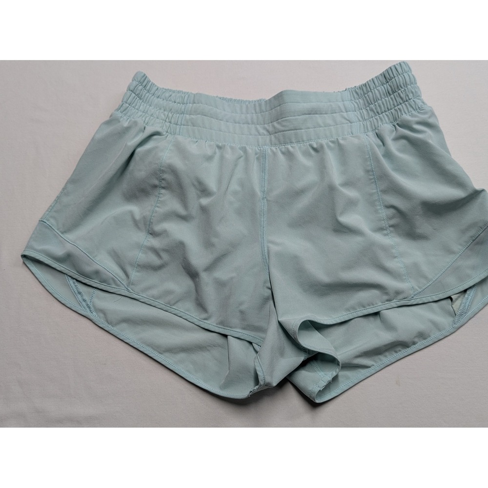Lululemon Hotty Hot High-Rise Lined Short 2.5 Light Blue Green LW7AYYR Size 8